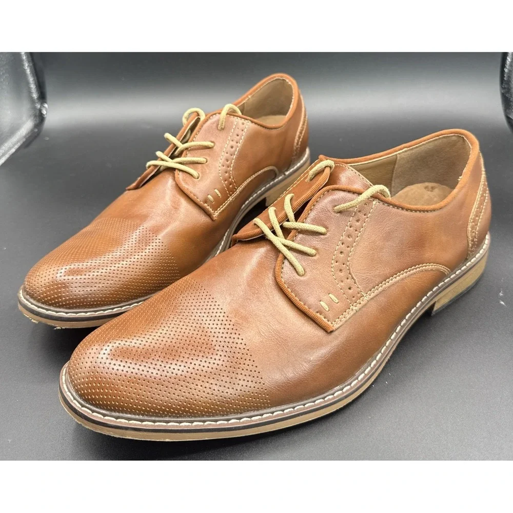 Madden Men's M-Bobby Cognac Oxford Dress Shoes Size 11.5 M Lace Up Casual